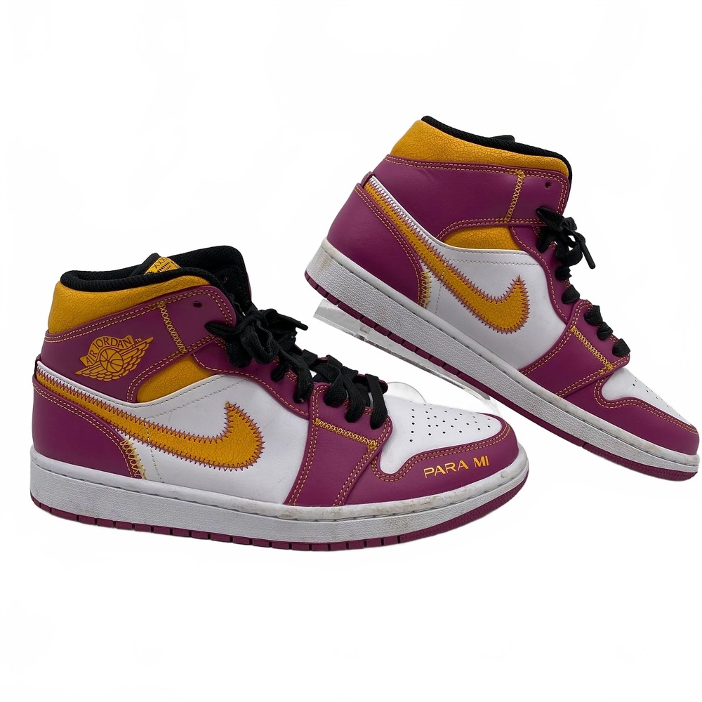 Nike Purple Orange Dia de Muertos Air Jordan 1 Mid Sneakers | Men’s Size 9
